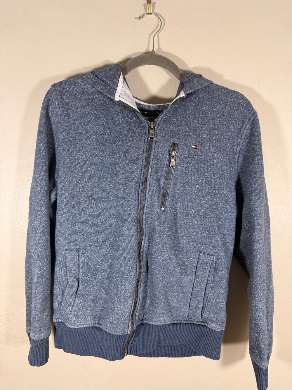 Tommy Hilfiger women’s  Blue Zip-Up Hooded Sweater